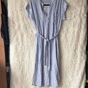 Rails Striped Blue and White Midi Dress